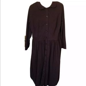 Eshakti Dress Size 2X 22W Plum Long Sleeve Button